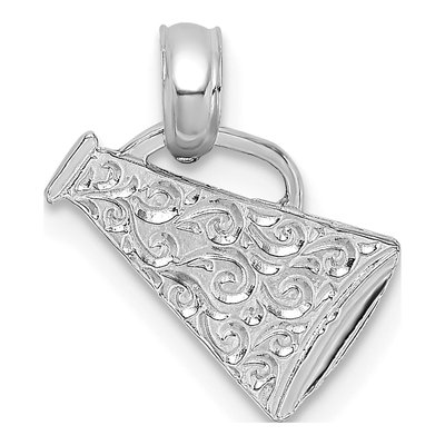 14K White Gold Megaphone Pendant