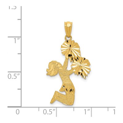 14K Yellow Gold Cheerleader Pendant – view 5