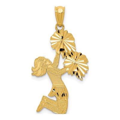 14K Yellow Gold Cheerleader Pendant