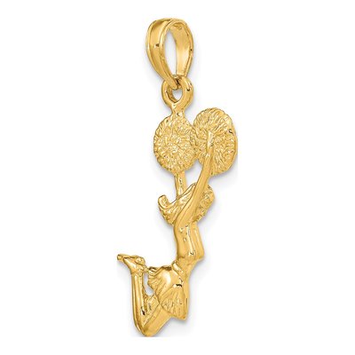14K Yellow Gold 3-D Cheerleader Pendant – view 5
