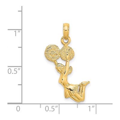 14K Yellow Gold 3-D Cheerleader Pendant – view 6