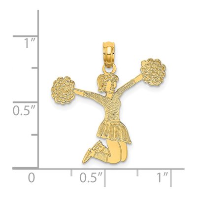 14K Yellow Gold Cheerleader Pendant – view 5