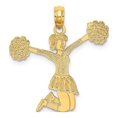 14K Yellow Gold Cheerleader Pendant