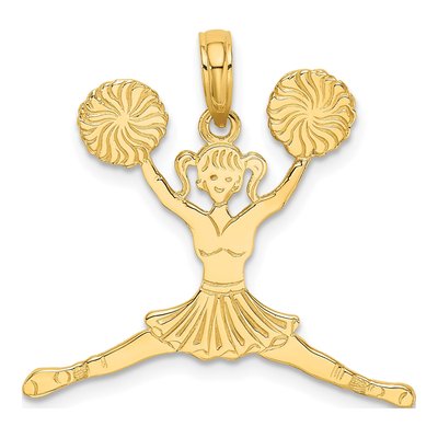 14K Yellow Gold Cheerleader Pendant