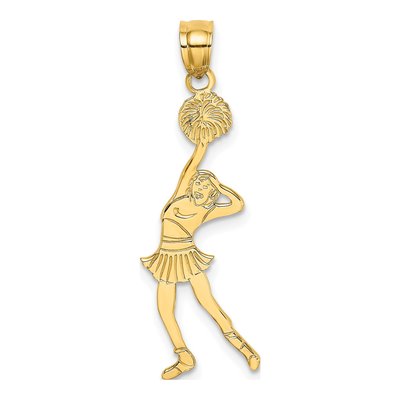 14K Yellow Gold Cheerleader Pendant