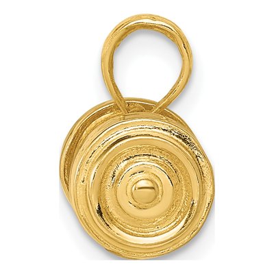 14K Yellow Gold 3-D Barbell Pendant – view 3