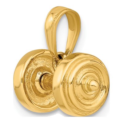 14K Yellow Gold 3-D Barbell Pendant – view 6