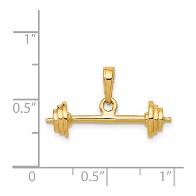 14K Yellow Gold 3-D Barbell Pendant – view 5