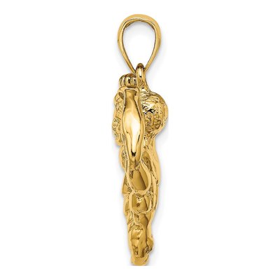14K Yellow Gold 3-D Bodybuilder Pendant – view 3