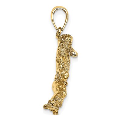 14K Yellow Gold 3-D Male Karate Pendant – view 3