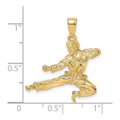 14K Yellow Gold 3-D Male Karate Pendant – view 4