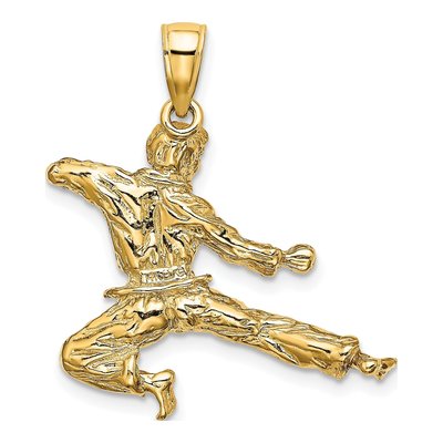 14K Yellow Gold 3-D Male Karate Pendant – view 5