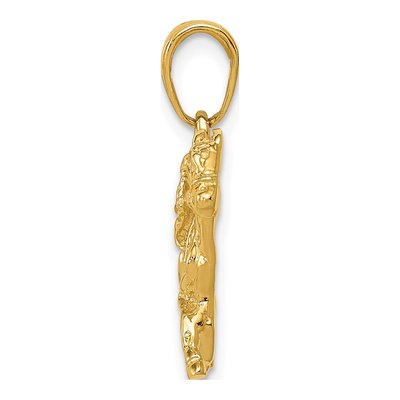 14K Yellow Gold Jockey on Horse Pendant – view 3