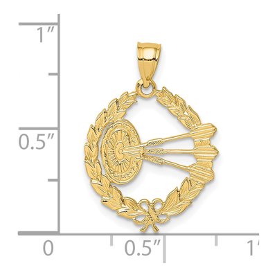 14K Yellow Gold Dart Board Pendant – view 4