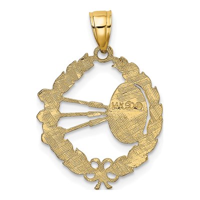 14K Yellow Gold Dart Board Pendant – view 5