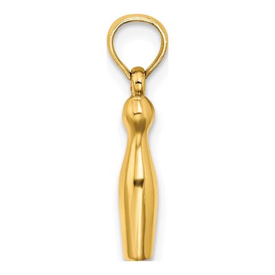 14K Yellow Gold 3-D Bowling Pin Charm – view 3