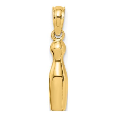 14K Yellow Gold 3-D Bowling Pin Charm