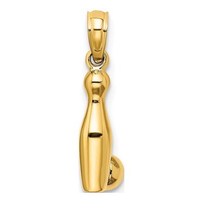 14K Yellow Gold 3D Bowling Pin Ball Charm – view 5