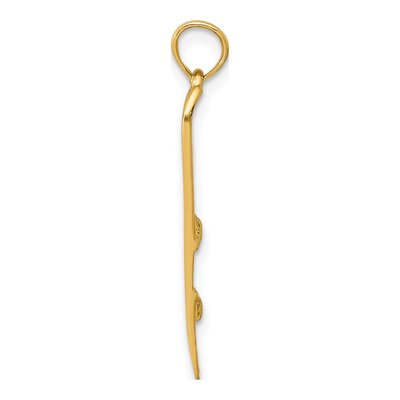 14K Yellow Gold 3-D Snow Skis Pendant – view 3