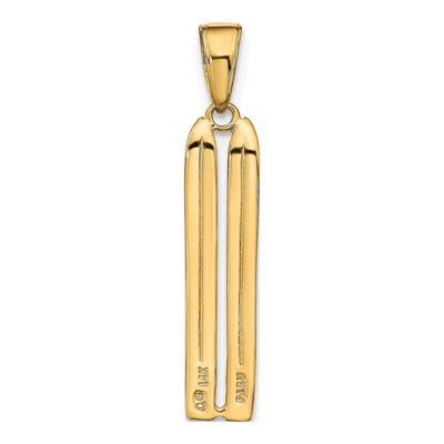 14K Yellow Gold 3-D Snow Skis Pendant – view 4
