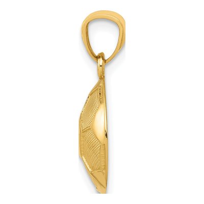 14K Yellow Gold Domed Soccer Ball Pendant – view 3