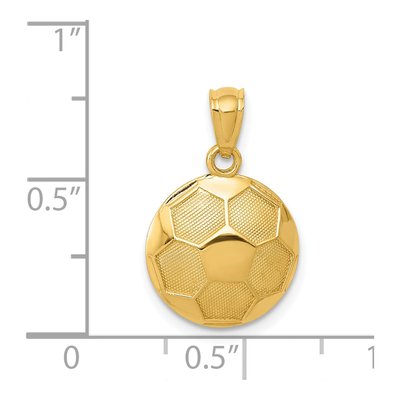 14K Yellow Gold Domed Soccer Ball Pendant – view 5