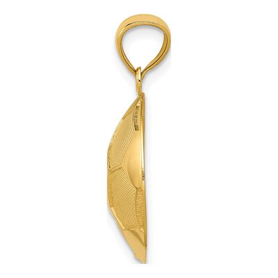 14K Yellow Gold Domed Soccer Ball Pendant – view 3