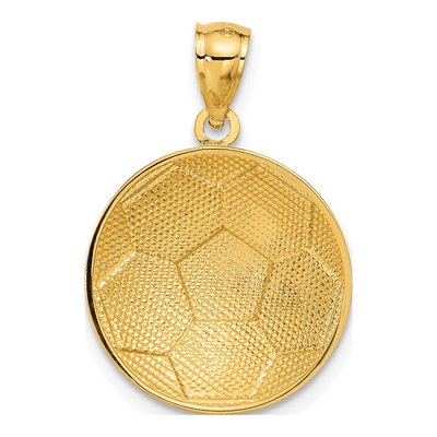 14K Yellow Gold Domed Soccer Ball Pendant – view 4