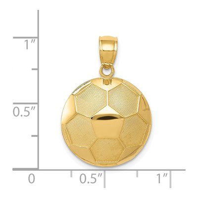 14K Yellow Gold Domed Soccer Ball Pendant – view 5