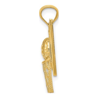 14K Yellow Gold Basketball Hoop Pendant – view 3