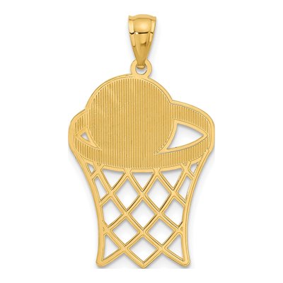 14K Yellow Gold Basketball Hoop Pendant – view 4