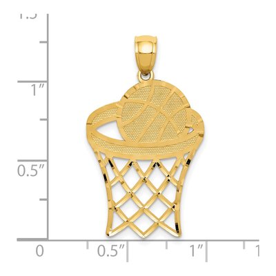 14K Yellow Gold Basketball Hoop Pendant – view 5