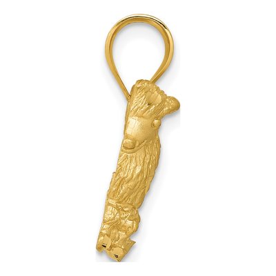 14K Yellow Gold Poodle Dog Pendant – view 3