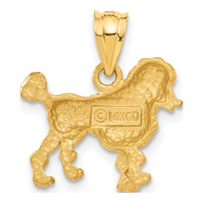14K Yellow Gold Poodle Dog Pendant – view 4