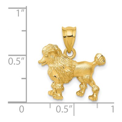14K Yellow Gold Poodle Dog Pendant – view 5