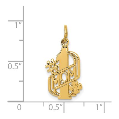 14K Yellow Gold MOM Number 1 Pendant – view 5