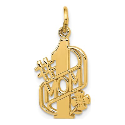 14K Yellow Gold MOM Number 1 Pendant