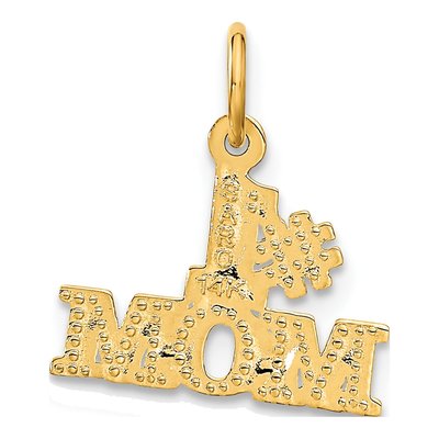 14K Yellow Gold MOM Number 1 Pendant – view 4