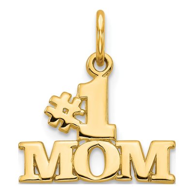 14K Yellow Gold MOM Number 1 Pendant