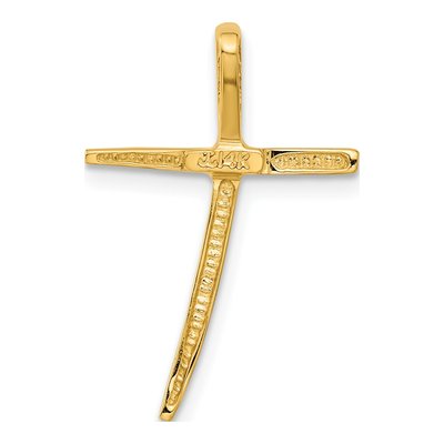 14K Yellow Gold Curved Cross Slide Pendant – view 4
