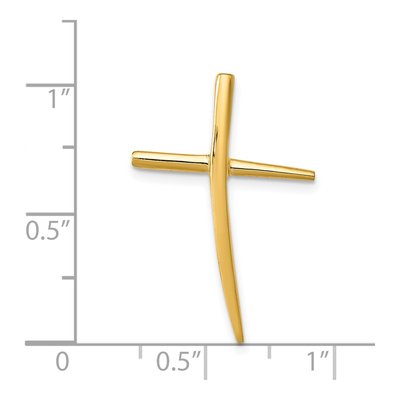 14K Yellow Gold Curved Cross Slide Pendant – view 5