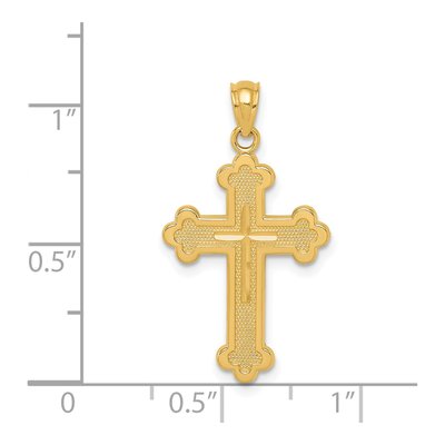 14K Yellow Gold Budded Cross Pendant – view 4