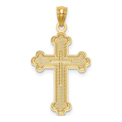 14K Yellow Gold Budded Cross Pendant – view 5