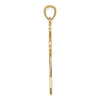 14K Yellow Gold Diamond-Cut Cross Pendant – view 3