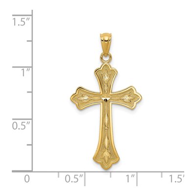 14K Yellow Gold Diamond-Cut Cross Pendant – view 5