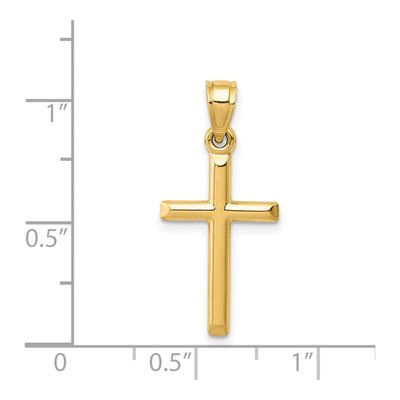 14K Yellow Gold Hollow Cross Pendant – view 5