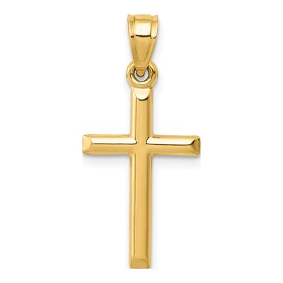 14K Yellow Gold Hollow Cross Pendant