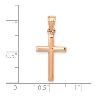 14K Rose Gold Hollow Cross Pendant – view 4