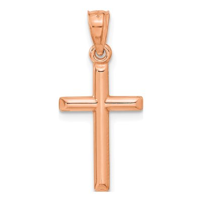 14K Rose Gold Hollow Cross Pendant – view 5