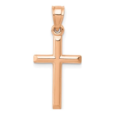 14K Rose Gold Hollow Cross Pendant